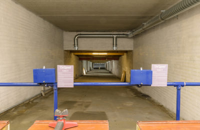 Firing positions in the 100m indoor range at The Tunnel