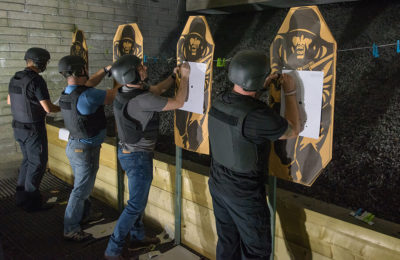 The butts in the 100m indoor range at The Tunnel